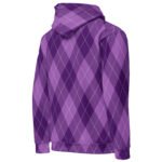 Purple Argyle Hoodie Classic Diamond Pattern Pullover