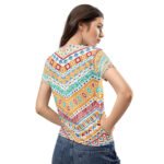 Tribal Geometric T Shirt Colorful Ethnic Pattern Women’s Tee