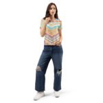 Tribal Geometric T Shirt Colorful Ethnic Pattern Women’s Tee
