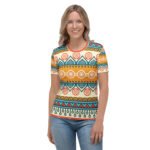 Ethnic Geometric T-shirt - Colorful Tribal Pattern Women's Tee 1 all-over-print-womens-crew-neck-t-shirt-white-front-6a60b7bddea58.jpg