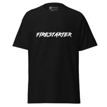 Firestarter T-shirt - Bold White Graphic Black Tee