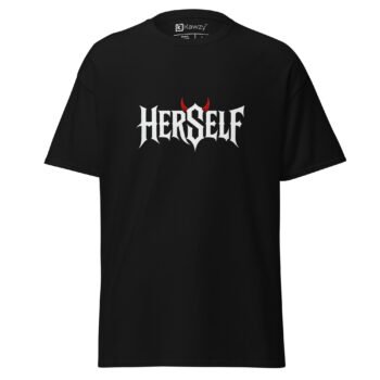 Herself T-shirt - Gothic Devil Horns Black Metal Style Tee