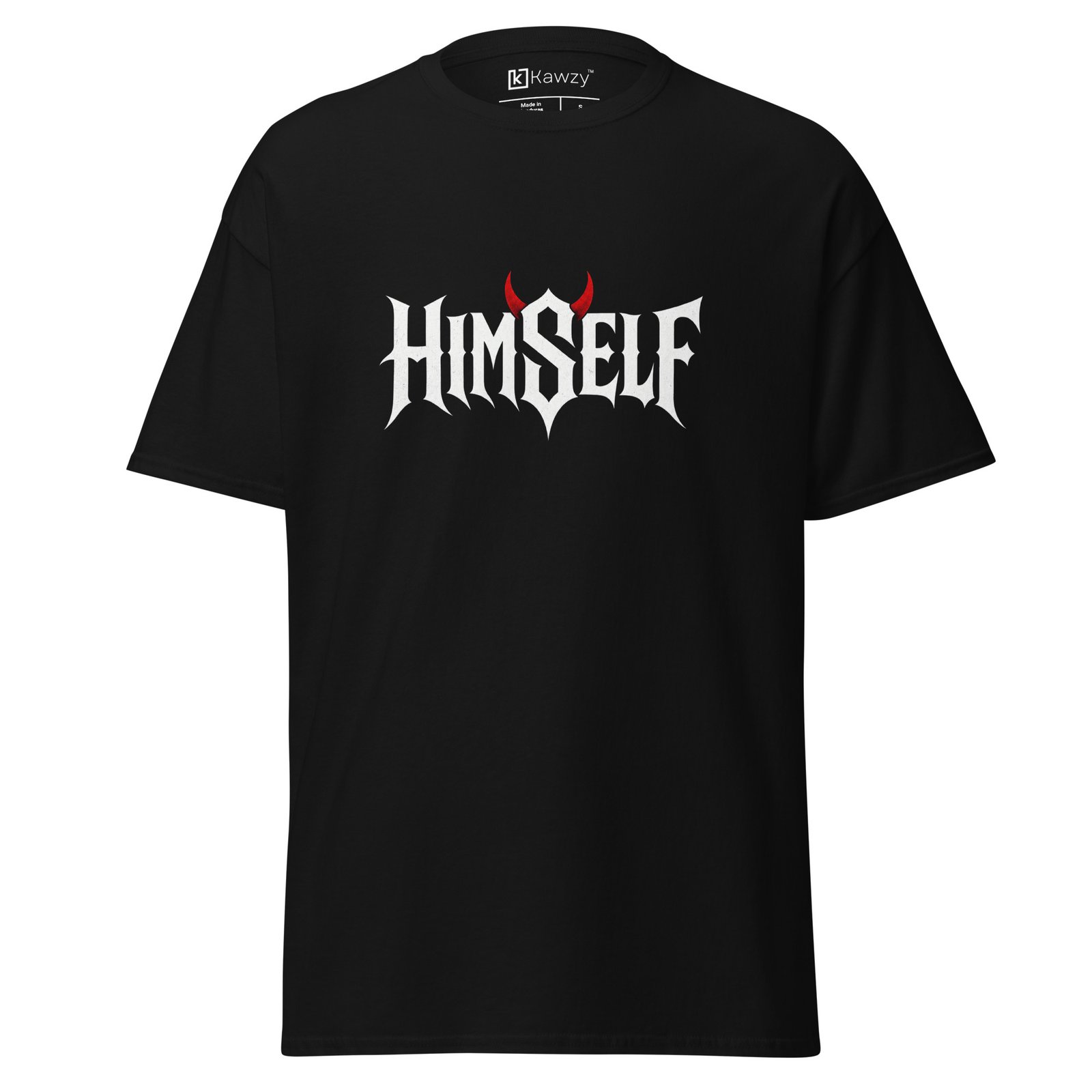 unisex-classic-tee-black-front-6a640169a270f.jpg Himself T-shirt - Gothic Metal Devil Horns Black Tee