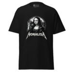 Mona Lisa T-shirt - Heavy Metal Gun Graphic Black Tee