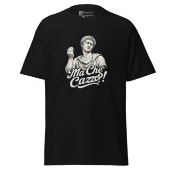 Ma Che Cazzo T-shirt - Italian Gesture Statue Black Tee