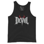 Devil Horns Tank Top - Gothic Metal Lettering Black Tee 1 Devil Horns Tank Top Gothic Metal Lettering Black Tee