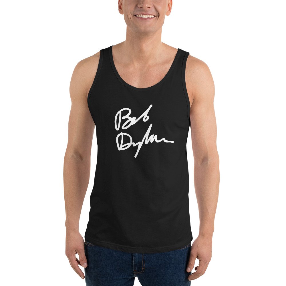 Bob Dylan Signature Tank Top Official Autograph Design Bob Dylan Signature Tank Top Official Autograph Design