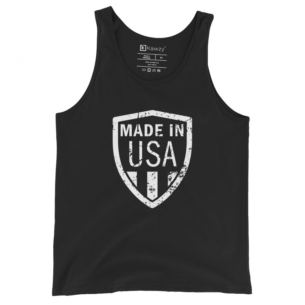 Made In Usa Tank Top Patriotic American Shield Design Made In Usa Tank Top Patriotic American Shield Design