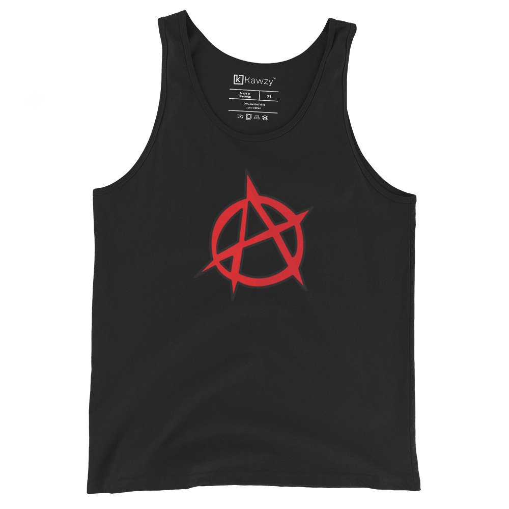 Anarchy Tank Top Red Circled A Symbol | Punk Rock Tee Anarchy Tank Top Red Circled A Symbol | Punk Rock Tee