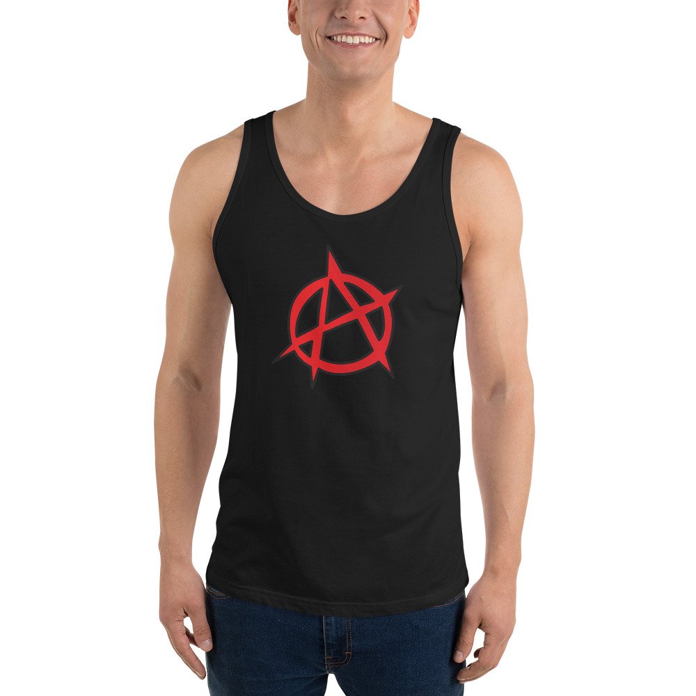 Anarchy Tank Top Red Circled A Symbol | Punk Rock Tee Anarchy Tank Top Red Circled A Symbol | Punk Rock Tee