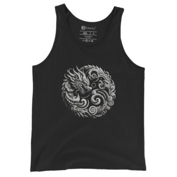 Circular Dragon Tank Top Intricate Asian Mythical Tee