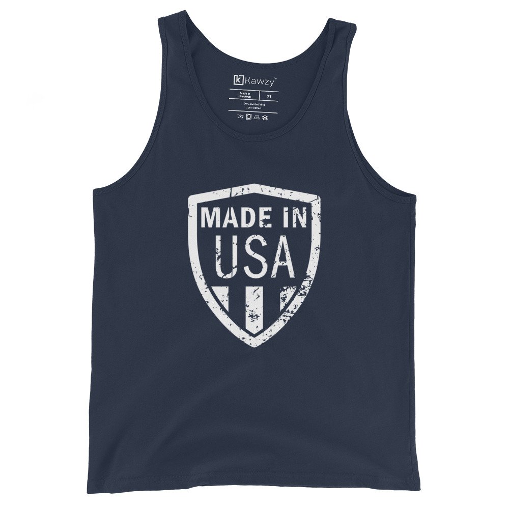 Made In Usa Tank Top Patriotic American Shield Design Made In Usa Tank Top Patriotic American Shield Design