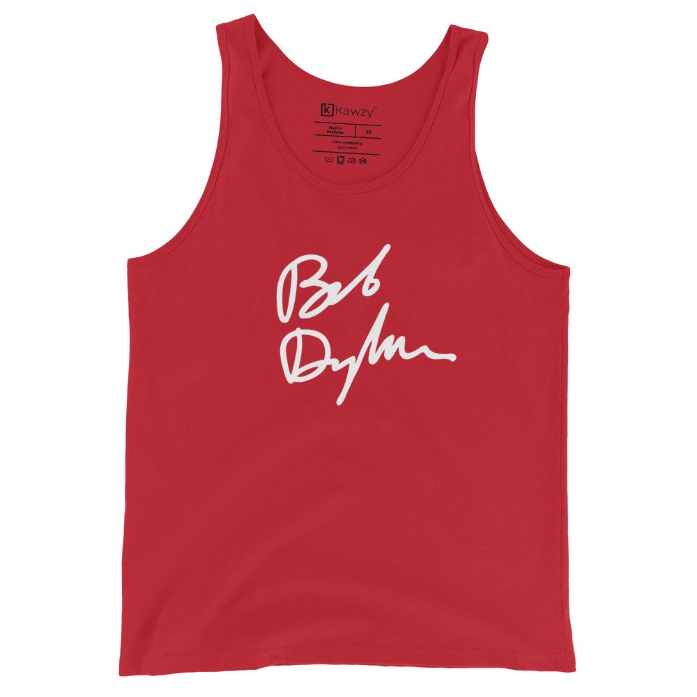 Bob Dylan Signature Tank Top Official Autograph Design Bob Dylan Signature Tank Top Official Autograph Design