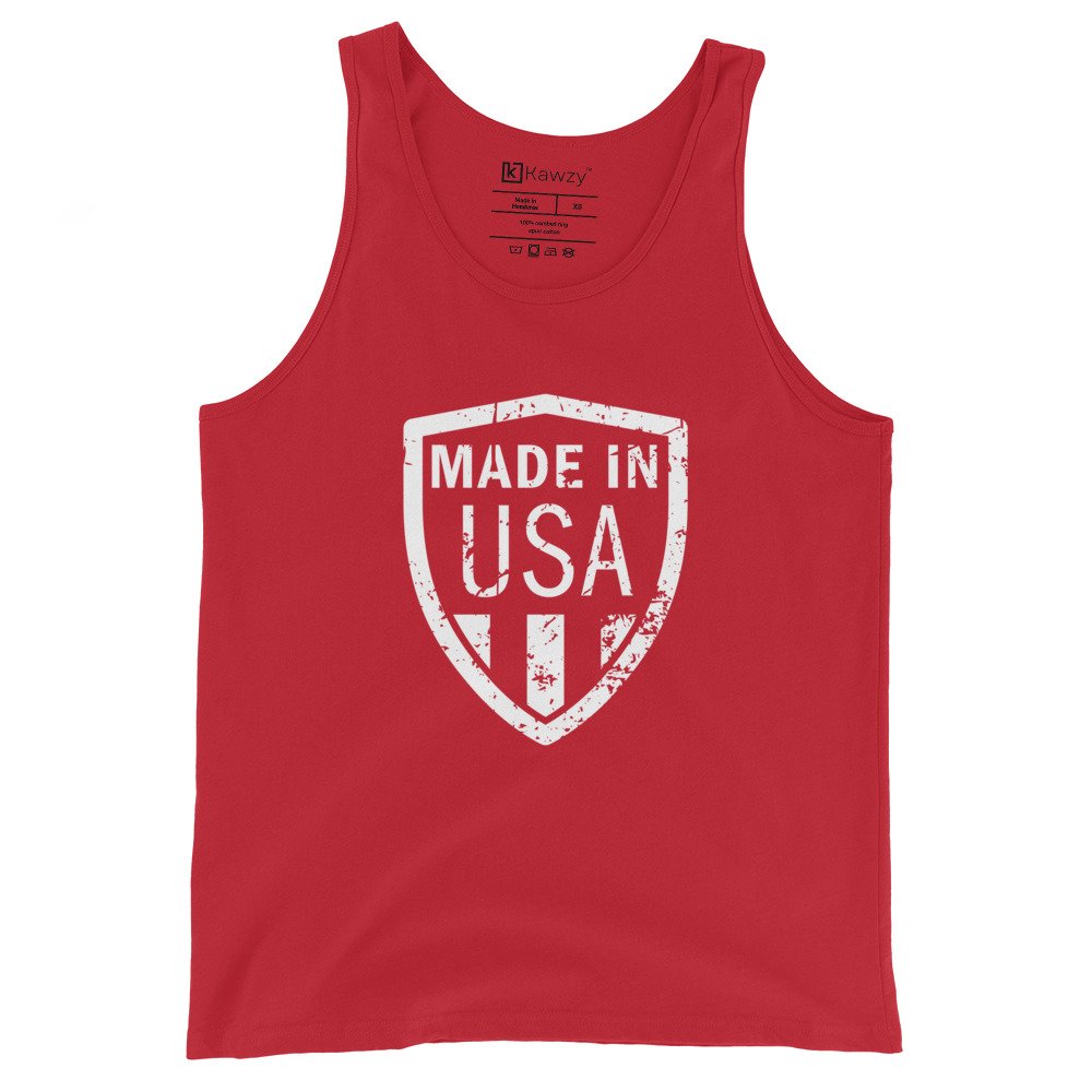 Made In Usa Tank Top Patriotic American Shield Design Made In Usa Tank Top Patriotic American Shield Design