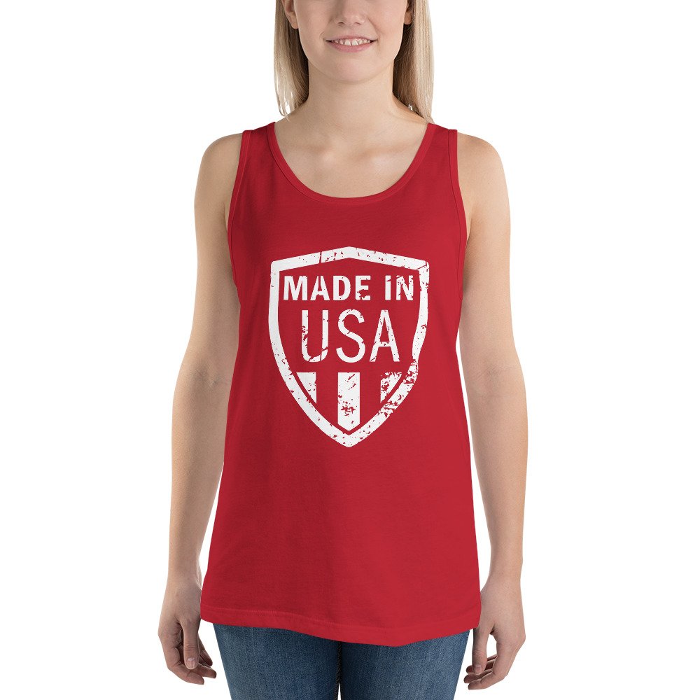 Made In Usa Tank Top Patriotic American Shield Design Made In Usa Tank Top Patriotic American Shield Design