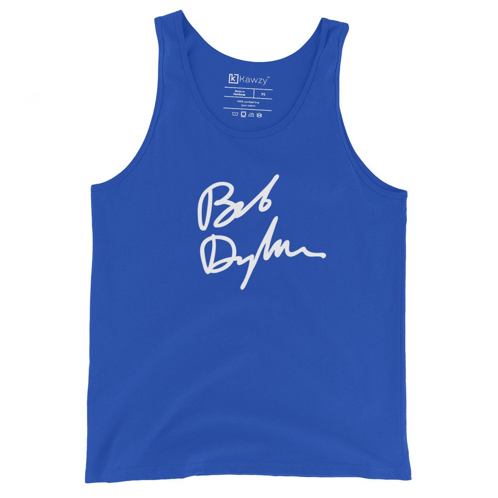 Bob Dylan Signature Tank Top Official Autograph Design Bob Dylan Signature Tank Top Official Autograph Design