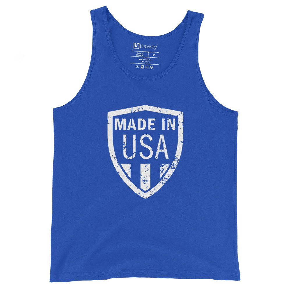 Made In Usa Tank Top Patriotic American Shield Design Made In Usa Tank Top Patriotic American Shield Design