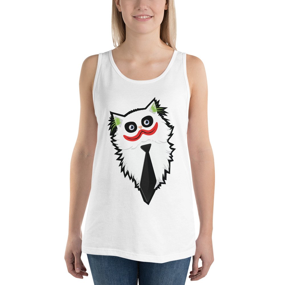 Cat Joker Tank Top Funny Cartoon Cat Villain Shirt Cat Joker Tank Top Funny Cartoon Cat Villain Shirt