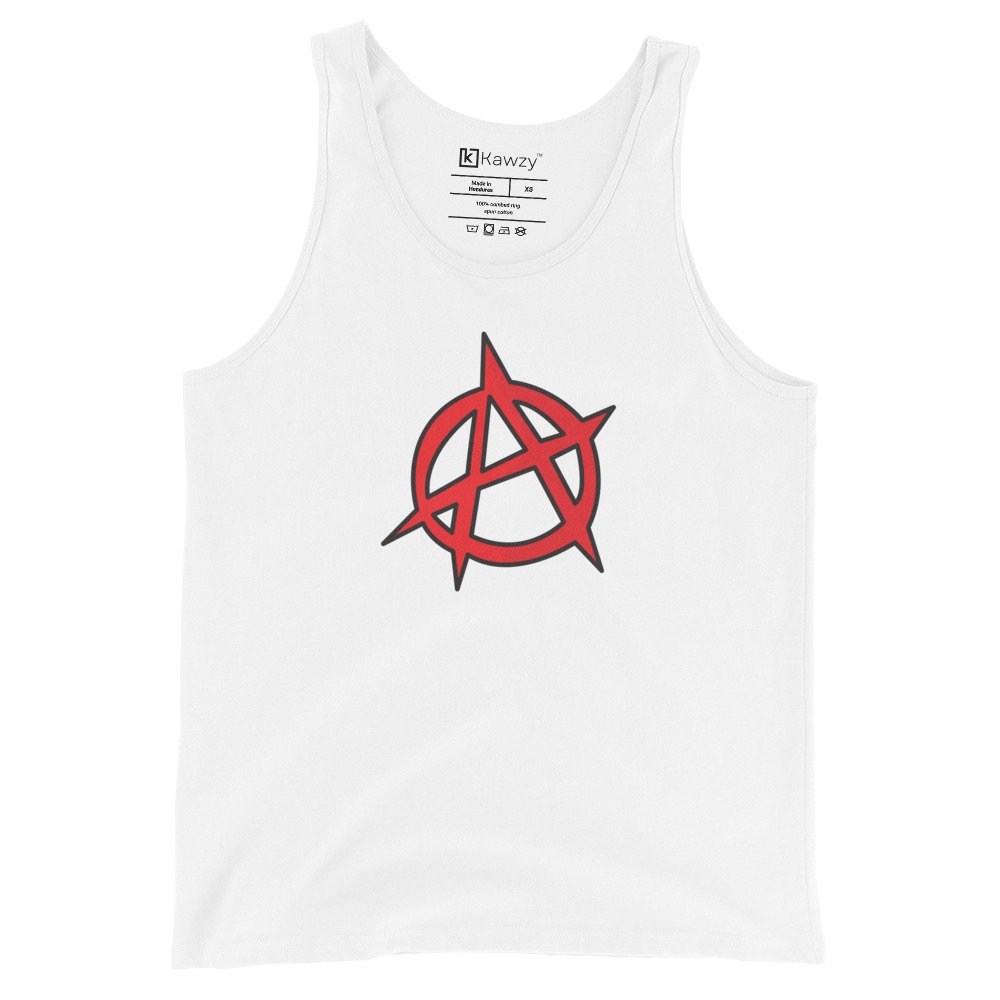 Anarchy Tank Top Red Circled A Symbol | Punk Rock Tee Anarchy Tank Top Red Circled A Symbol | Punk Rock Tee