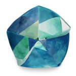 Teal Watercolor Triangle Beanie Geometric Winter Hat