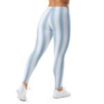 Light Blue Stripe Leggings Vertical Yoga Pants
