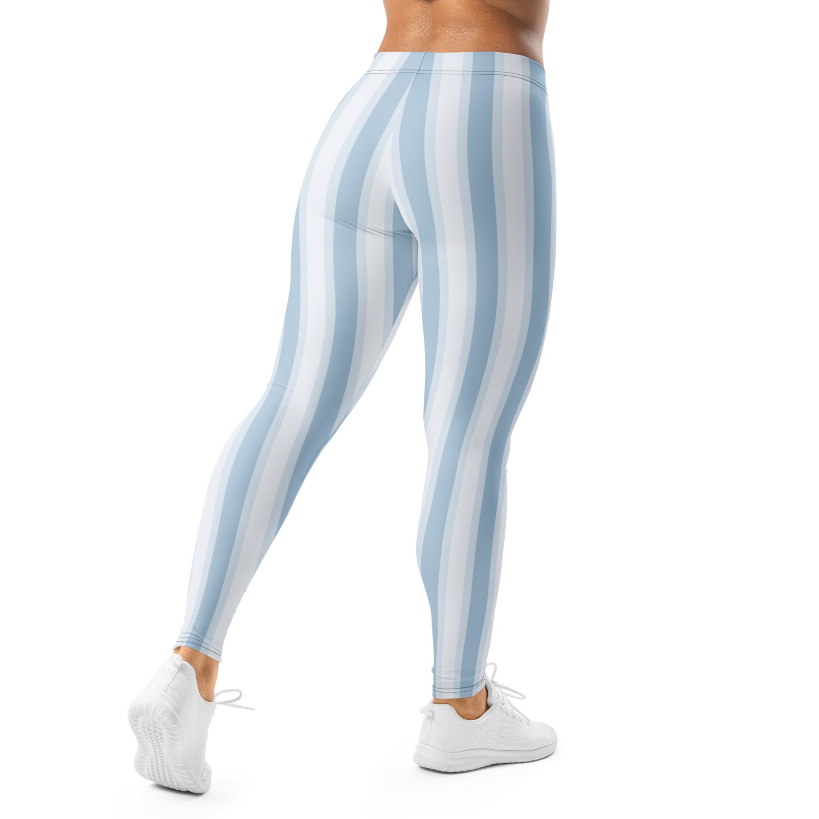 Light Blue Stripe Leggings Vertical Yoga Pants Light Blue Stripe Leggings Vertical Yoga Pants