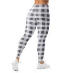 Grey Checkered Leggings Plaid Pattern Yoga Pants