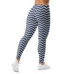 Navy Chevron Leggings Zigzag Pattern Yoga Pants