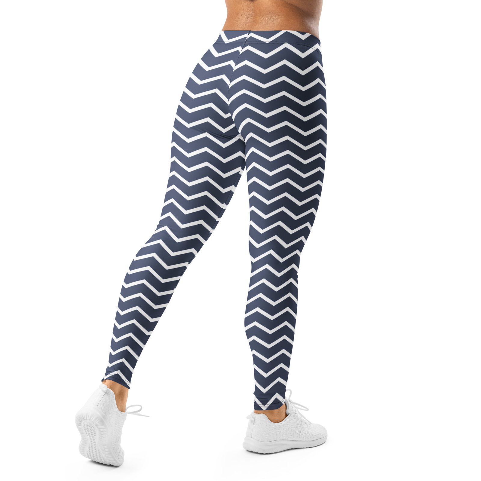 Navy Chevron Leggings Zigzag Pattern Yoga Pants Navy Chevron Leggings Zigzag Pattern Yoga Pants