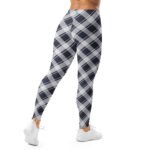 Navy Plaid Leggings Tartan Pattern Yoga Pants For Women