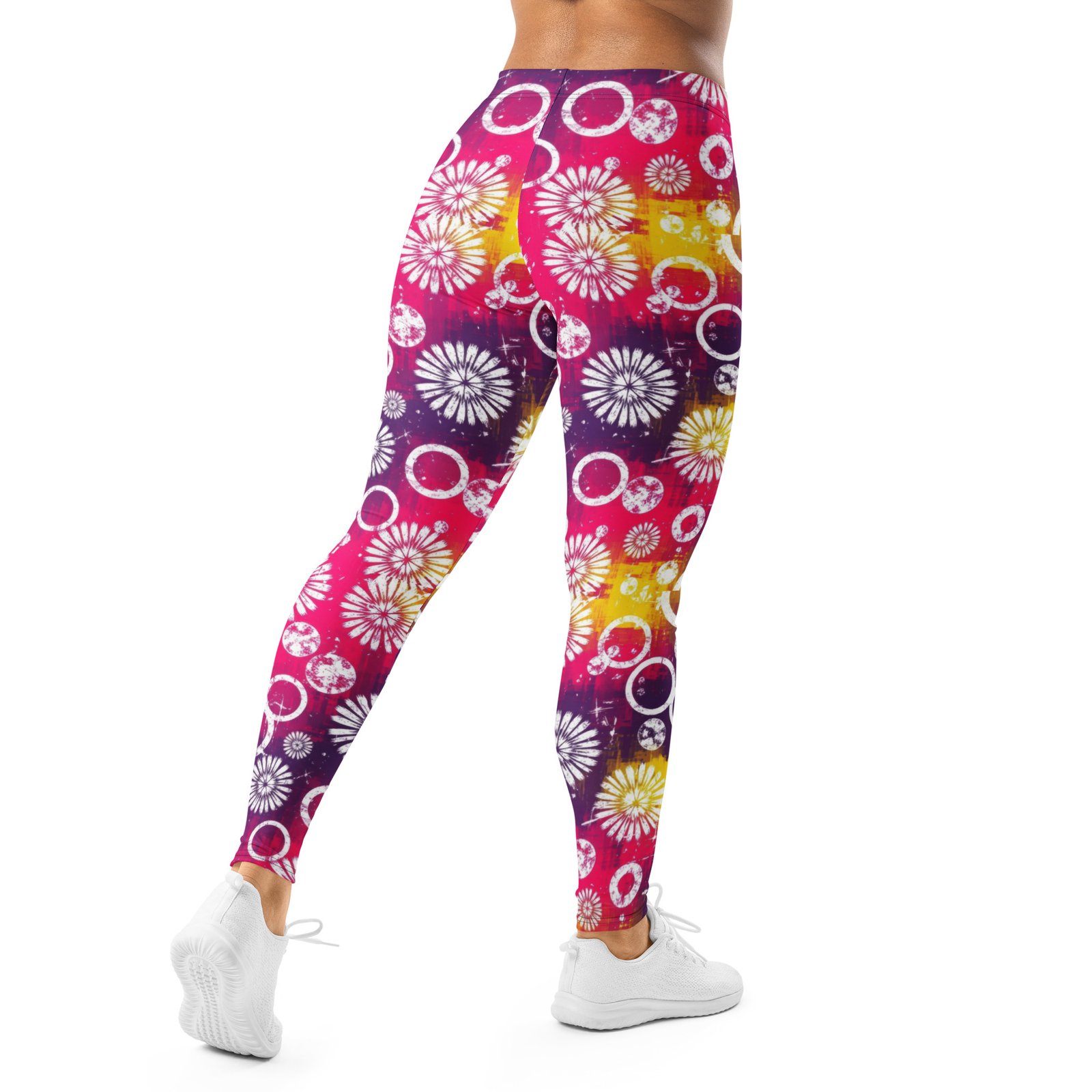 Firework Circle Leggings Retro Grunge Yoga Pants Firework Circle Leggings Retro Grunge Yoga Pants