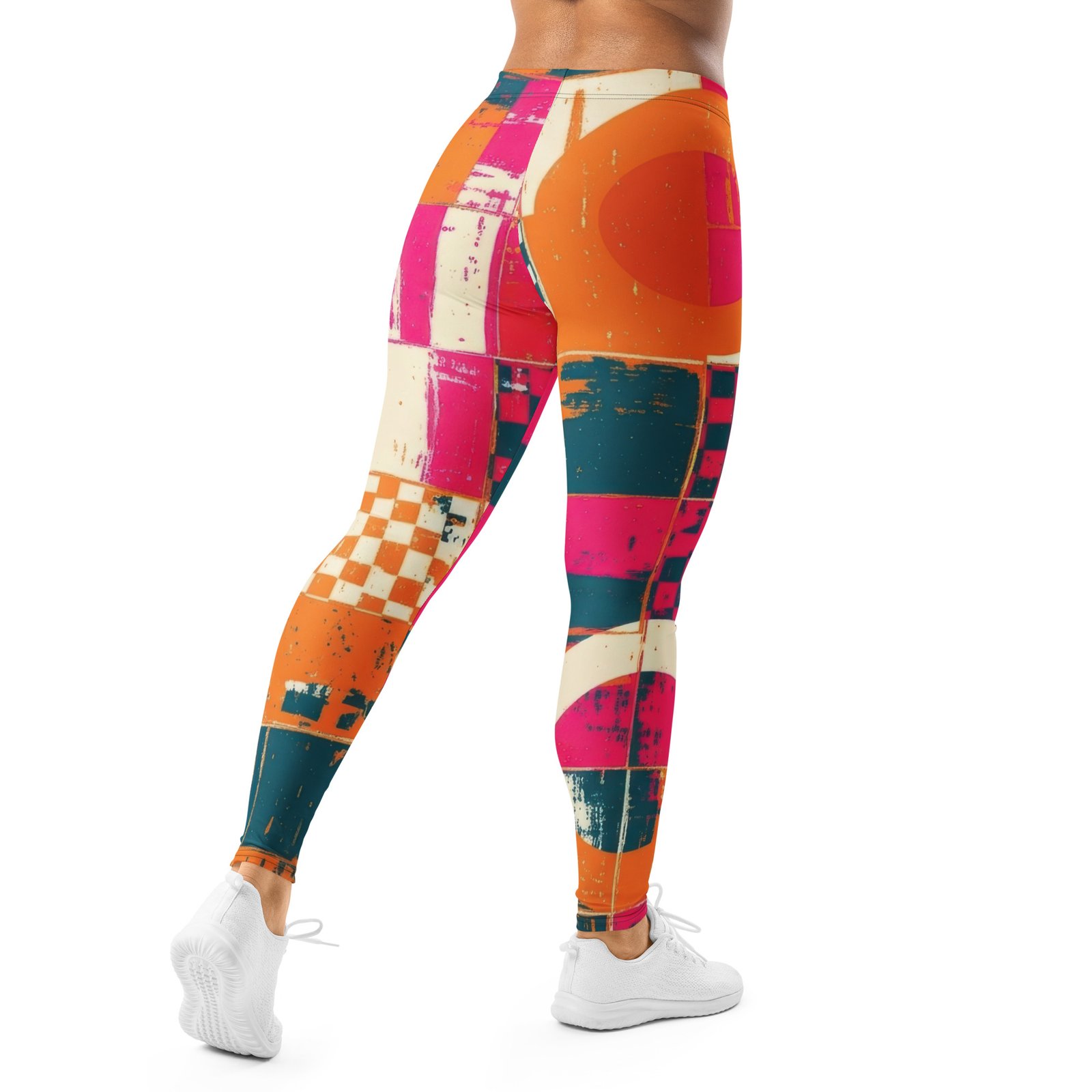 Retro Geometric Leggings Vibrant Circle Yoga Pants Retro Geometric Leggings Vibrant Circle Yoga Pants