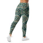 Teal Mandala Leggings Boho Floral Yoga Pants
