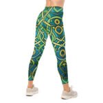 Teal Celtic Knot Leggings Green Interwoven Yoga Pants