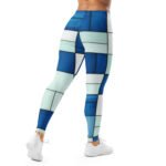 Blue Mosaic Leggings Geometric Tile Yoga Pants