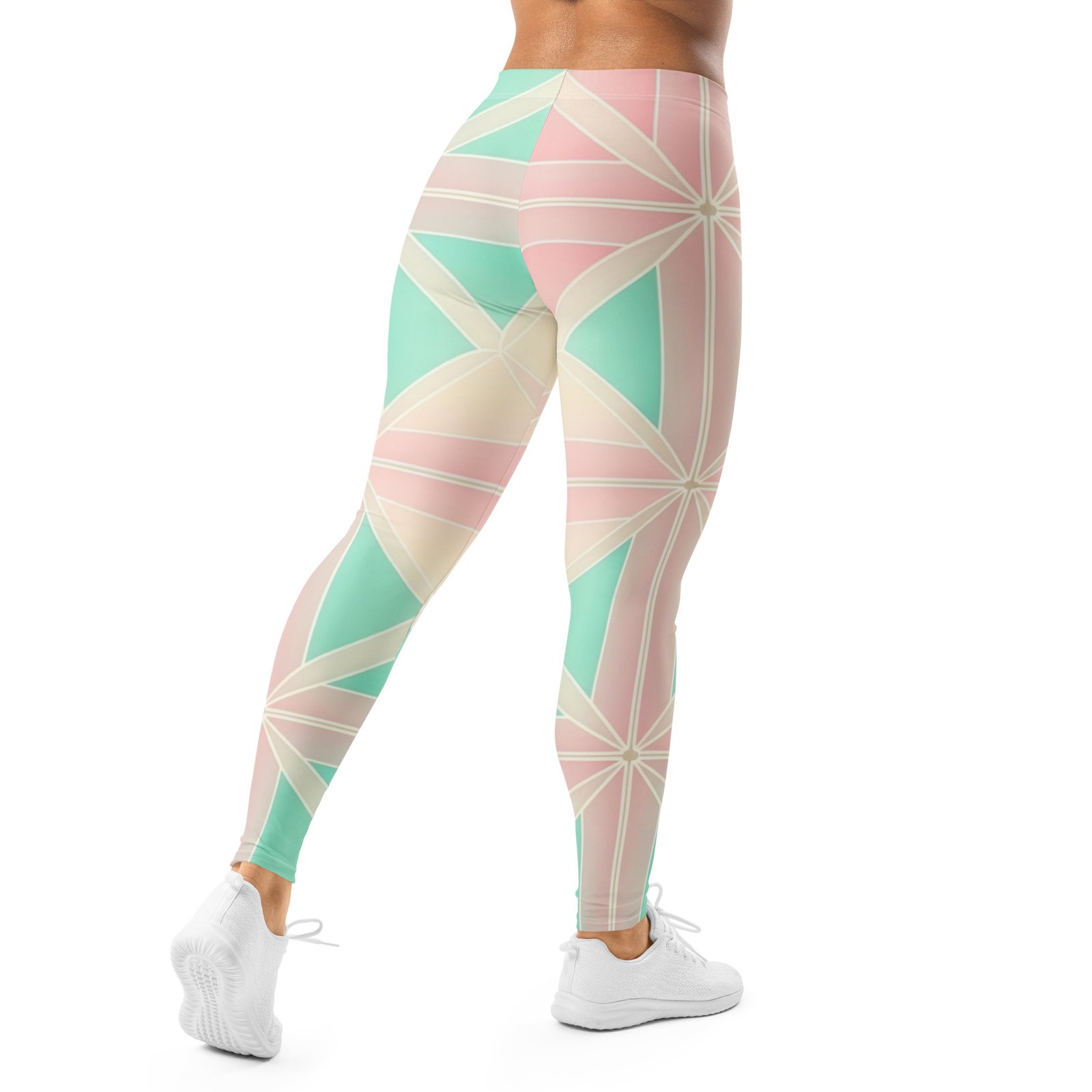 Pastel Geometric Leggings Mint And Pink Yoga Pants Pastel Geometric Leggings Mint And Pink Yoga Pants