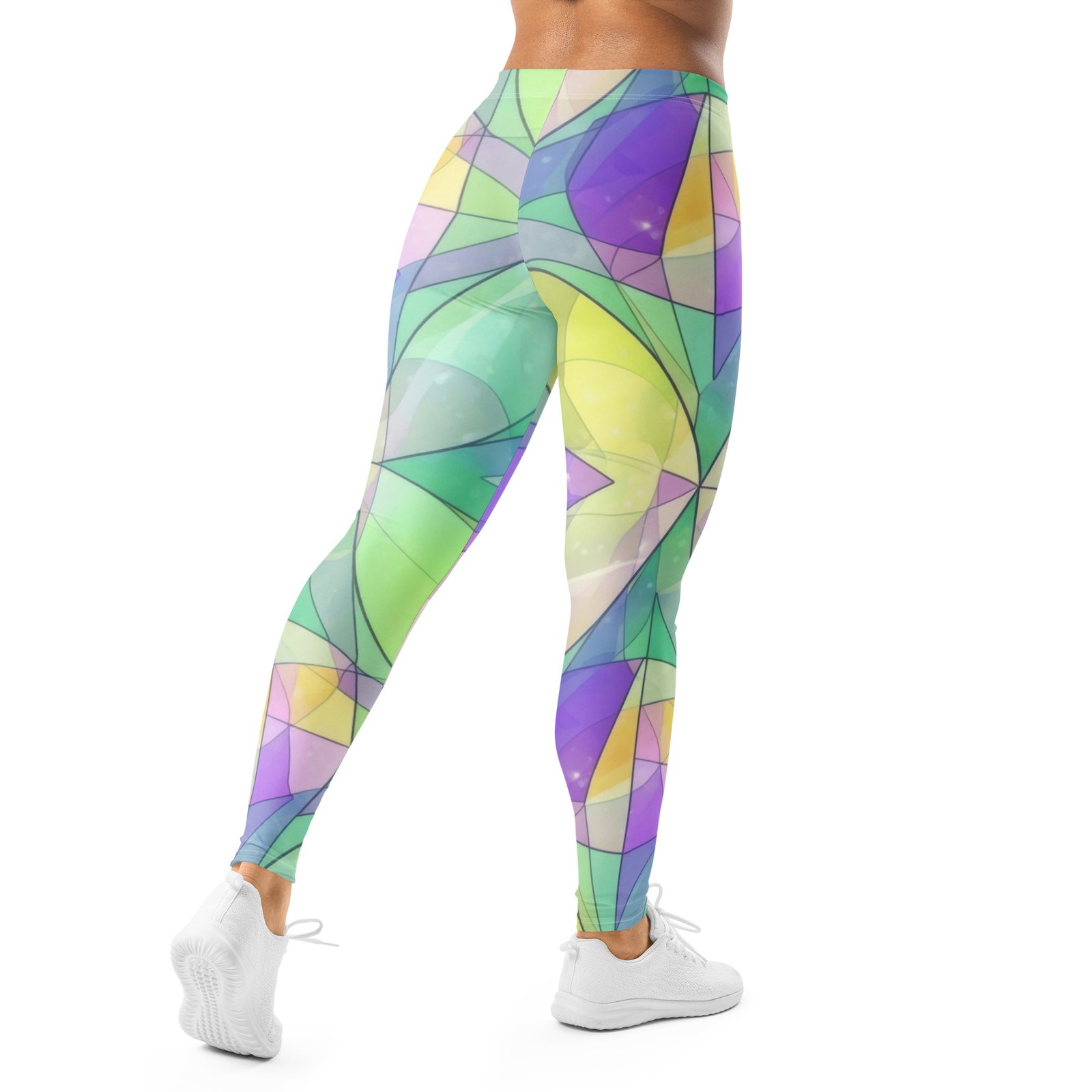 Pastel Stained Glass Leggings Sparkle Yoga Pants Pastel Stained Glass Leggings Sparkle Yoga Pants