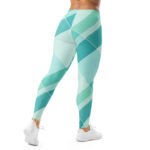 Teal Diagonal Leggings Mint Blue Yoga Pants
