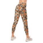 Rust Triangle Leggings Earthy Geometric Yoga Pants