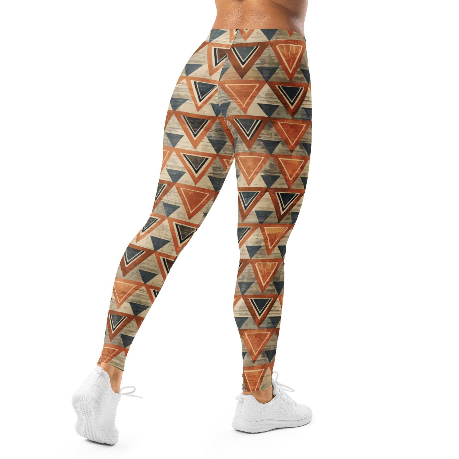 Rust Triangle Leggings Earthy Geometric Yoga Pants Rust Triangle Leggings Earthy Geometric Yoga Pants