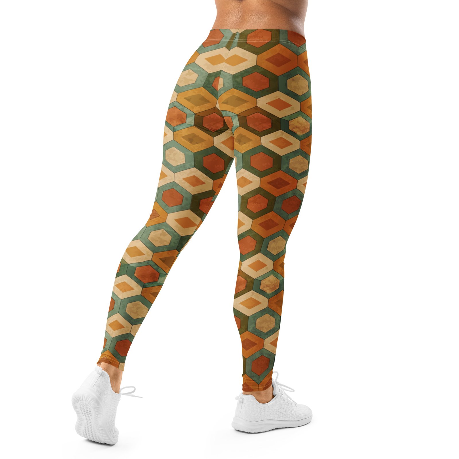 Earthy Hexagon Leggings Geometric Yoga Pants Earthy Hexagon Leggings Geometric Yoga Pants