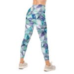Watercolor Triangle Leggings Teal Geometric Yoga Pants