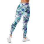 Watercolor Triangle Leggings Teal Geometric Yoga Pants