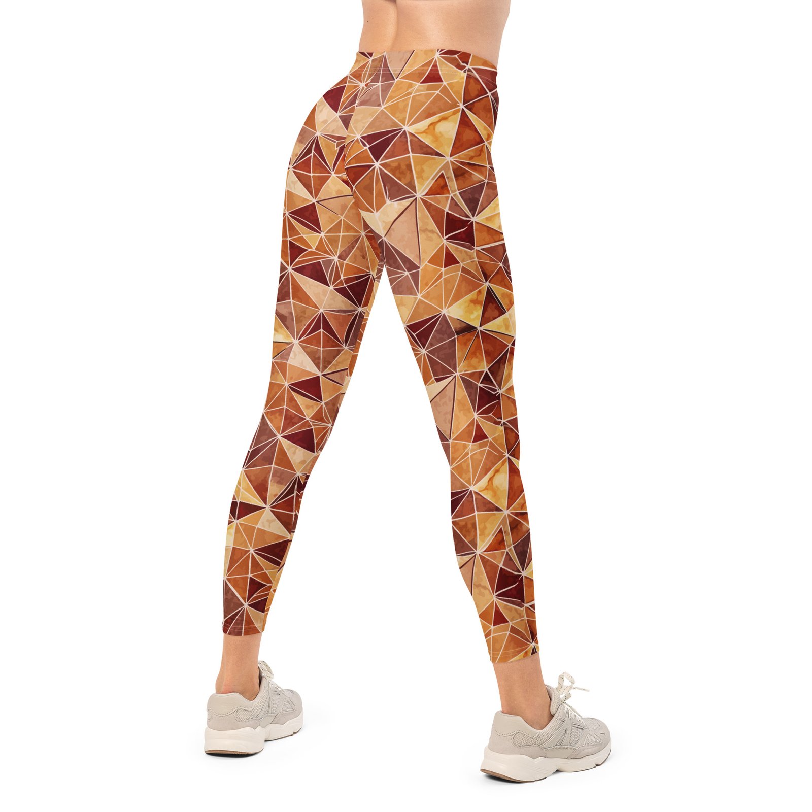 Brown Triangle Leggings Earthy Geometric Yoga Pants Brown Triangle Leggings Earthy Geometric Yoga Pants
