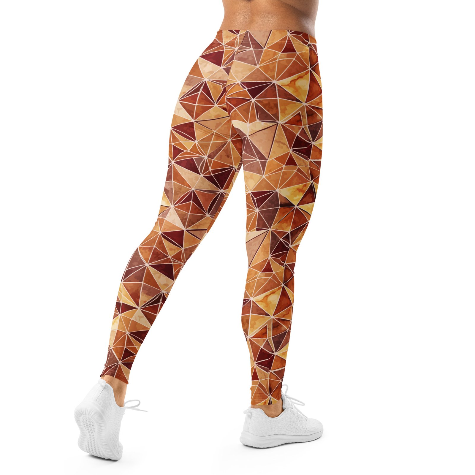 Brown Triangle Leggings Earthy Geometric Yoga Pants Brown Triangle Leggings Earthy Geometric Yoga Pants