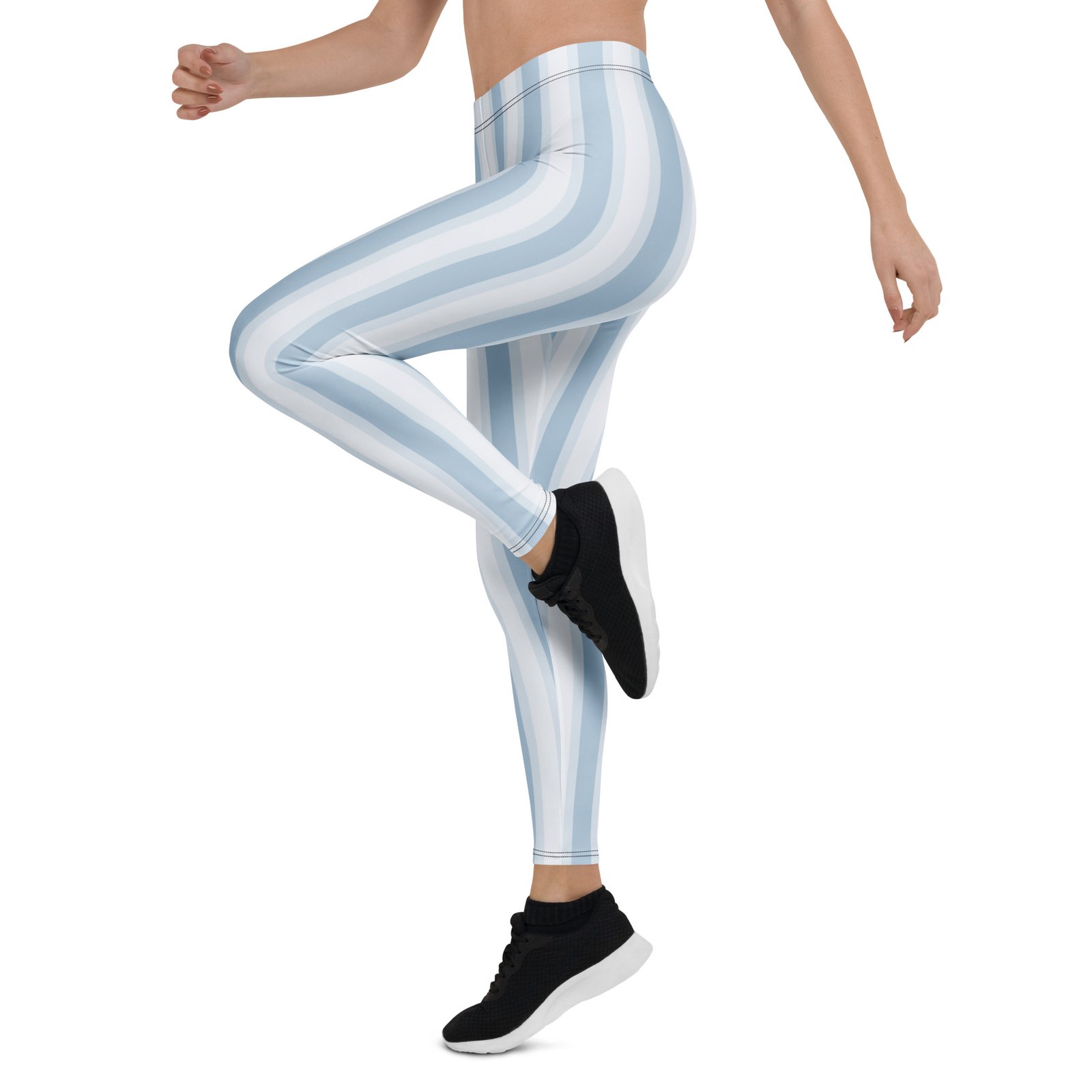 Light Blue Stripe Leggings Vertical Yoga Pants Light Blue Stripe Leggings Vertical Yoga Pants