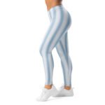 Light Blue Stripe Leggings - Vertical Yoga Pants 1 Light Blue Stripe Leggings Vertical Yoga Pants