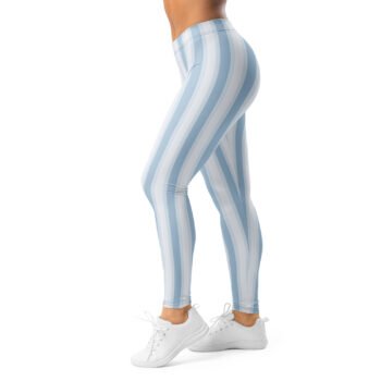 Light Blue Stripe Leggings Vertical Yoga Pants