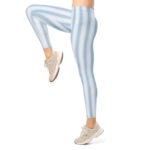 Light Blue Stripe Leggings Vertical Yoga Pants