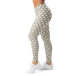 Khaki Polka Dot Leggings White Dot Yoga Pants For Women